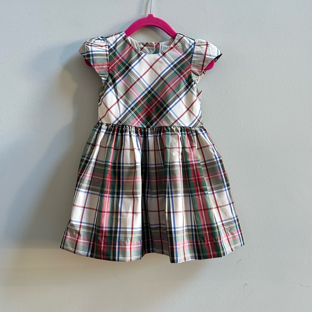 Ralph Lauren Toddler Girls Plaid Fit-and-Flare Holiday Dress, Size 18M